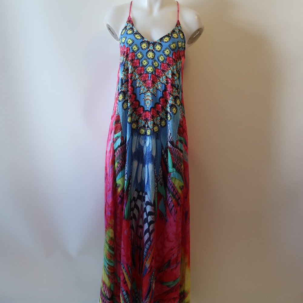 TRUE COLOURS BY LA MODA CLOTHING MAXI DRESS S/M *